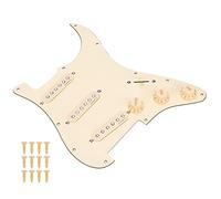 Guitar Prewired Pickguard, 1 Set Guitar Loaded Pickguard SSS Pickup Loaded Prewired Replacement Comes with 12 Screws for Electric