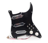Guitar Prewired Pickguard, for ST Loaded 3 Mini Toggle 3 Phase Switch SSS Pickups Set USA/Mexico Electric Guitar Replacement Parts (Mirror Silver)