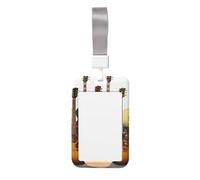 Guitar Print Id Badge Holder Sliding Card Holder Vertical Card Protector Cover Case Teacher Lanyard for Office Women Men