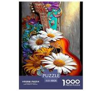 Guitar Puzzles 1000 Piece Puzzle Challenge Toy Adults And Children Daisies Puzzle Game Educational Game Home Decoration Gift 38x26cm/1000pcs