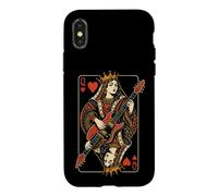 Guitar Queen Of Hearts Card Guitarist Music Lover Gift Case for iPhone X/XS