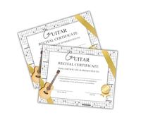 Guitar Recital Certificate of Achievement Award 30pk 8.5x11” Lessons Participant Music Solo Recognition Ensemble Band School Teacher Instrumental Arts