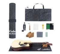 Guitar Repair Mat Kit with Neck Rest, Felt Work Mat, String Winder, Fret Polishing Tools, Cleaning Accessories and Storage Bags - Complete Maintenance Set for Acoustic & Electric Guitars