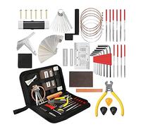 Guitar Repair Tools Kit, Wireless String Winder and Maintenance Set, Complete Hex Wrench Nut File Sanding Kit with Storage Bag for Electric Guitar Bass Banjo