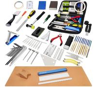 Guitar Repairing Maintenance Tool Kit, Complete Pro Guitar Setup Kit Luthier Repair Tools with Guitar Work Mat and Neck Rest Support Cradle for Guitar Workstation, Gift for Musician Enthusiast