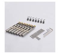 Guitar Replacement Parts 1 Set Silver Black 6/7/8 Strings Stainless Steel Headless Guitar Bridge/Single Bridge (Color : Silver 7 Pieces-1)