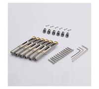 Guitar Replacement Parts 1 Set Silver Black 6/7/8 Strings Stainless Steel Headless Guitar Bridge/Single Bridge (Color : Silver 6 Pieces-1)