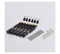 Guitar Replacement Parts 1 Set Silver Black 6/7/8 Strings Stainless Steel Headless Guitar Bridge/Single Bridge (Color : Black 6 Pieces-1)