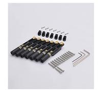 Guitar Replacement Parts 1 Set Silver Black 6/7/8 Strings Stainless Steel Headless Guitar Bridge/Single Bridge (Color : Black 7 Pieces-1)
