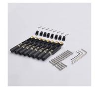 Guitar Replacement Parts 6/7/8 Strings Stainless Steel Headless Guitar Bridge/Single Bridge Guitar Accessories (Color : Black 8 Pieces-1)