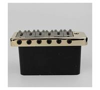 Guitar Replacement Parts Tremolo Bridge Stainless Steel Saddles+ Zinc Block Or Brass Block Chrome Golden (Color : GD Zinc Block)