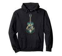 Guitar Retro Ocean Wave Nature Music Guitarist Gift Pullover Hoodie