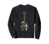 Guitar Retro Ocean Wave Nature Music Guitarist Gift Sweatshirt