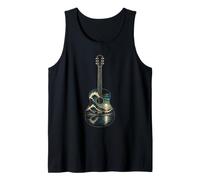 Guitar Retro Ocean Wave Nature Music Guitarist Gift Tank Top