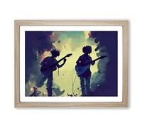 Guitar Rock Band Vol.2 H1022 Framed Print for Living Room Bedroom Home Office Décor, Wall Art Picture Ready to Hang, Oak A3 Frame (46 x 34 cm)