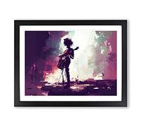 Guitar Rock Band Vol.3 H1022 Framed Print for Living Room Bedroom Home Office Décor, Wall Art Picture Ready to Hang, Black A4 Frame (34 x 25 cm)