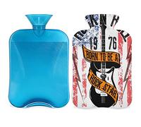 Guitar Rock N Roll Hot Water Bottle with Fluffy Cover,2L Large Capacity,Guitar Bottle Water Bag for Cosy Nights Relief Pain Back Neck and Shoulders
