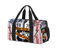 Guitar Rock N Roll Sports Duffel Bag Guitar Weekend Overnight Bag Tote Holdall Casual Travel Gym Duffel Bags for Kids Girls Boys Women Men