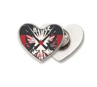 Guitar Rock Passion Combination Pattern Heart Metal Pin Brooch Clip Love