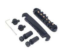 Guitar Roller Saddle Bridge, Adjustable Height Brass Roller Saddle and Tailpiece for Electric Guitars, Curved Design Roller Bridge with Hex Wrench and Studs, Reduced Friction Me