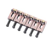 Guitar Saddle, 6PCS 14mm Adjustable Guitar Saddle Roller Bridge Replacement Parts with Copper Zinc Alloy Material for Electric (Red Copper)