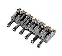 Guitar Saddle, 6PCS 14mm Adjustable Guitar Saddle Roller Bridge Replacement Parts with Copper Zinc Alloy Material for Electric (Black)