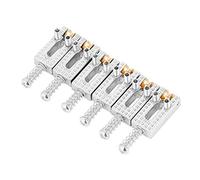 Guitar Saddle, 6PCS 14mm Adjustable Guitar Saddle Roller Bridge Replacement Parts with Copper Zinc Alloy Material for Electric (Silver)