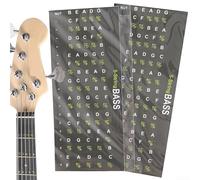 Guitar Scale Sticker, 4/5 String Bass Guitar Note Map Decals, Color Coded Bass Guitar Stickers, Learn Scales Note Placement Easily(five string)