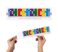 Guitar Scales Sliding Ruler, 11x3.15in Guitar Practice Learning Chord Scales Chart Pentatonic Sliding Ruler Guitar Chord Trainer Tool with Manual Accessories Guitar Gift for Beginners Guitarists