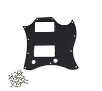Guitar Scratch Plate Full Face Compatible with for SG Standard Style Guitar Pickguard, Equipped with installation screws,(Black 3ply)