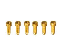 Guitar Screw, 6PCS Stainless Steel Guitar Saddle String Screws Double Tremolo Bridge String Locking Screws with Taper Tip (Gold)