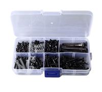 Guitar Screw Kit Bridge Screw Spring Assortment, Metal Instrument Accessory for Repair Maintenance, Premium Guitar Screw Set with Various Sizes, Includes 50 x Selector Switch Screw (Black)