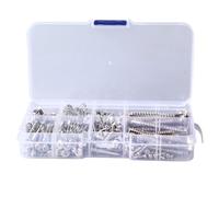 Guitar Screw Kit Bridge Screw Spring Assortment, Metal Instrument Accessory for Repair Maintenance, Premium Guitar Screw Set with Various Sizes, Includes 50 x Selector Switch Screw (Silver)