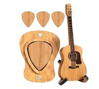 Guitar Selection Case: Guitar Pick Box with Stands, Wooden Guitar Box with Stands, Small Guitar Picks with 3 Guitar Picks