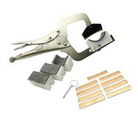 guitar set up tools Fingerboard Handheld Fret Press Insert Tool With 9 Radius Inserts Guitar Luthier Repair Tool Adjusts Easily (Color : With 9 accessories)