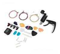 Guitar Setup Kit, Guitar Maintenance Kit Guitar Cleaning Kit Guitar Tool Changing Kit Guitar Accessories Kit Including Brass String, Celluloid Pick, Tuner, Capo, Solid String Pin