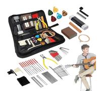 Guitar Setup Tool Kits, E Guitar Tool Kit, 72x Maintenance Tool Kit with Carry Bag, String Instrument Care Set for Musicians, Includes Strings Picks Bridge Pins