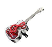 Guitar Shaped Air Freshener - Car Vent Clip Decoration | ABS PP Metal Plating Build, On Installation, Long Lasting Odor Eliminator, Red Cologne Black Gardenia Yellow Osmanthus Blue Sea Scents