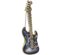 Guitar Shaped Alloy Brooch Pin Vintage Musical Badge | Simple Chic Detailing, Vivid Festival Clothing Accent, Expressive Accessory for Women Men