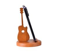 Guitar-Shaped Cell Phone Stand - Wooden Guitar Phone Holder, Creative Instrument Phone Support, Guitar Mobile Phone Holder Desk Stand for Guitar Lovers
