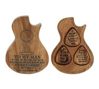 Guitar Shaped Guitar Plectrums Case Guitar Picks Box Picks Organiser Kits Guitar Plectrums Holder Box With 3Pcs Picks