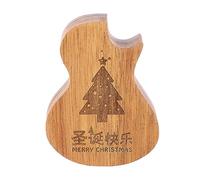 Guitar Shaped Wooden Picks Holder Case, Guitar Pick Box, Portable Multifunctional Storage Box for Guitar Picks Rings Earrings, Solid Wood Guitar Pick Case with Unique Design and Li (L824 Planet