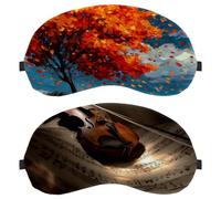 Guitar Sheet Music 2-Pack Eye Patch and Eye Masks Set, Light-Blocking, Soft, Breathable Sleep Mask Kit