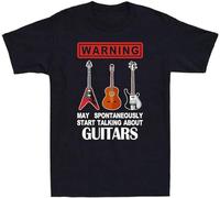 Guitar Shirt Warning May Spontaneously Start Talking About Guitars Men's T-Shirt Black L