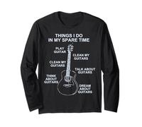 Guitar Shirts for Men and Women Funny Guitar Player Vintage Long Sleeve T-Shirt