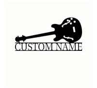 Guitar Silhouette Metal signage Personalized name Music lovers and home decor lovers Crafts