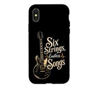 Guitar Six Strings Endless Songs Vintage Guitarist Gift Case for iPhone X/XS
