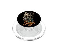 Guitar Six Strings Endless Songs Vintage Guitarist Gift PopSockets PopGrip for MagSafe