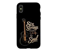 Guitar Six Strings Fixed My Soul Vintage Guitarist Gift Case for iPhone X/XS