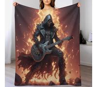 Guitar Skeleton Man Blanket, Fluffy Blanket, Super Warm & Soft Throw Blanket, Blanket As Sofa Cushion, Bedspread Or Living Room Blanket (150×200cm)